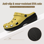 6Deep Sunny Yellow High-Heeled Clogs