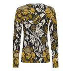 Gilded Flora Sheer Mock Neck Top