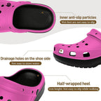 6Deep Pink Bubble Gum High-Heeled Clogs