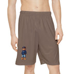 Men’s Athletic Shorts with Small Teddy Bear Graphic — Casual Sport Lounge Wear